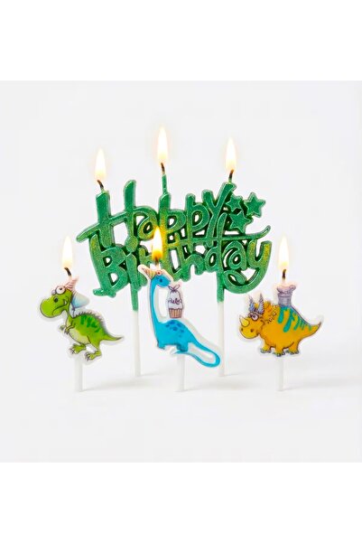 PARTİSERÜVENİ DİNAZOR HAPPY BİRTHDAY 4 LÜ MUM SETİ