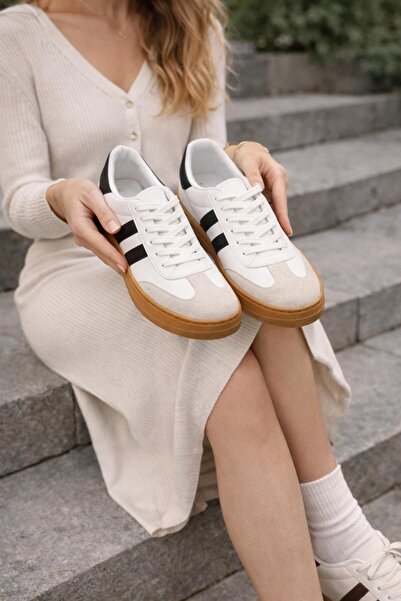 TAZELER.SHOES Women's Daily Thermo Sole Stitched Side Stripe Sports Shoes