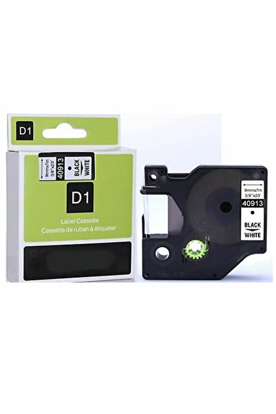 PUUN Dymo D1 40913 720680 9 mm X 7 Mt. Black Text on White Label Tape Label C...