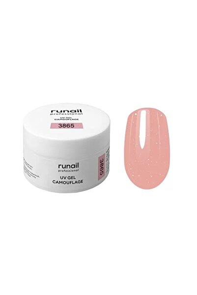 RUNAIL Professional Protez Tırnak Jeli UV Builder Gel Parıltılı Koyu Nude Pem...