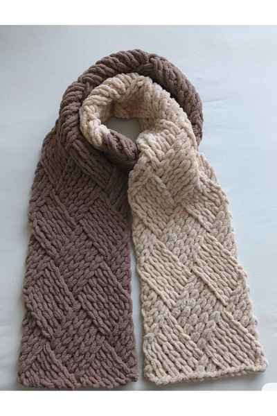 Alize Yetişkin atkı örgü el yapımı küp şeker model