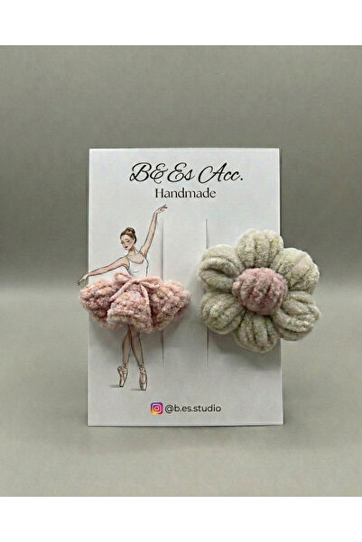 B&ES Acc. El Yapımı Örgü Kadife Lastik Toka