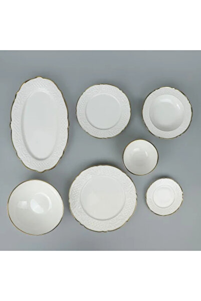 Generic 33-piece porcelain dinner set with an elegant design and gold trim