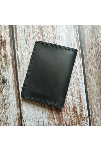 08dericraft حافظة بطاقات مصنوعة يدويًا من الجلد الأصلي بـ 6 أقسام [10*7.5 سم]...