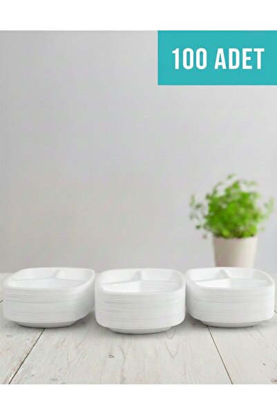 DCA SUPPLY STORE 3 Gözlü Tek Kullanımlık Köpük Tabldot Tabağı -Sızdırmaz Isı ...