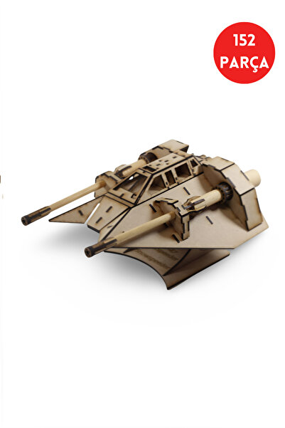ALGWOOD 3 Boyutlu Siege Crawler Tank Ahşap Maket – 152 Parça Lazer Kesim Sci-...