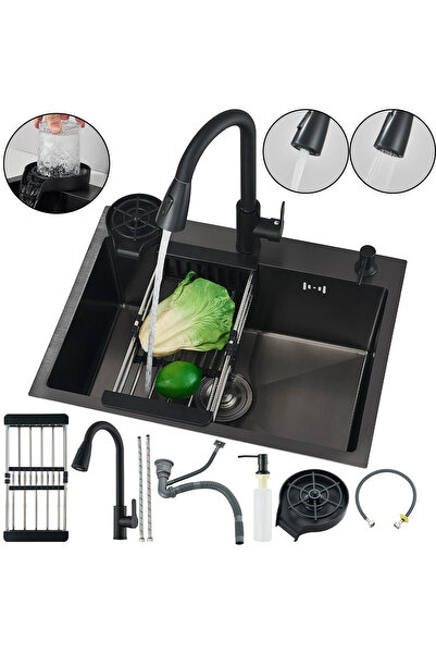 BisDesign ® Dozator de săpun multifuncțional pentru chiuvetă de bucătărie, cu...