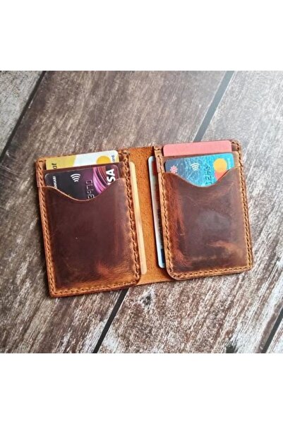 08dericraft Genuine Leather Handmade Card Holder with 6 Compartments [10*7.5 ...