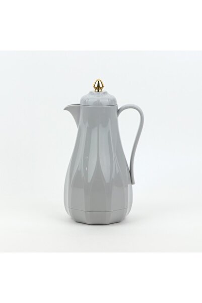 Generic Luxury Silver Thermos Flask with Gold-Touch Lid - 1 Liter