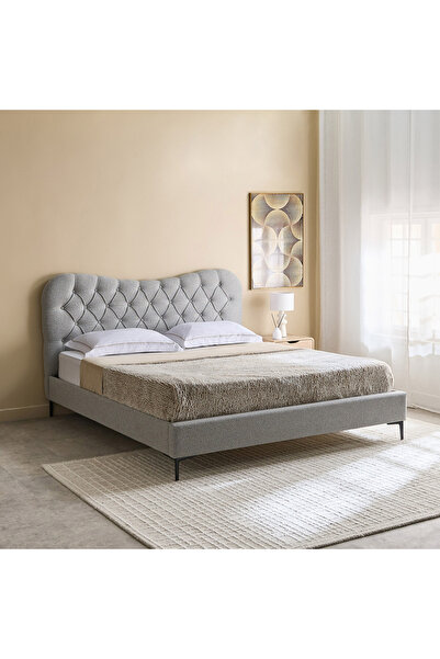Home Box سرير موفو-نورديكا ميدورا المنجد 160×200 - رمادي فاتح