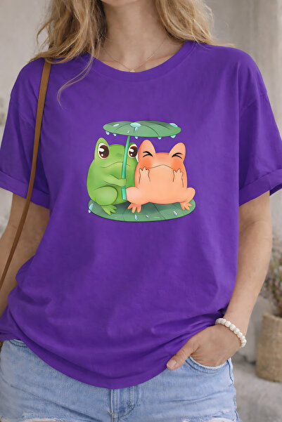ArtYus Frogs Printed Cotton Relaxed Fit Round Neck Unisex T-Shirt