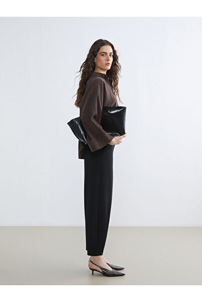 LC Waikiki LCW Vision Siyah Beli Lastikli Kadın Pantolon S6JS95Z8