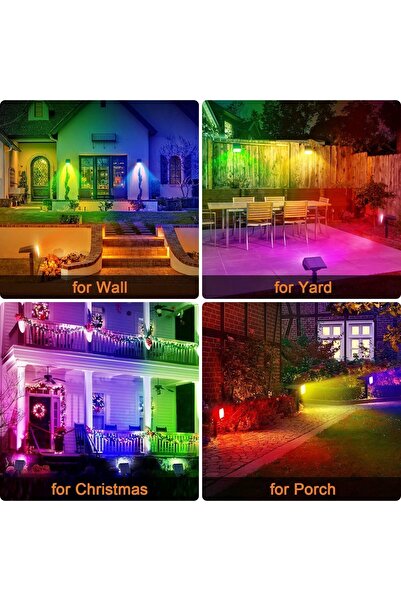 Generic Solar Spot Lights Outdoor, COB RGB Adjustable Solar Lights Outdoor Wa...