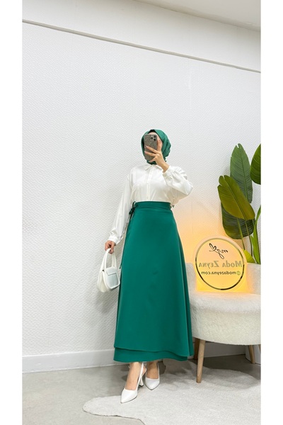 moda zeynaa Bağlama detaylı Etek