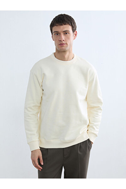 LC Waikiki Lcw Vision Beige Crew Neck Men's Thick Sweatshirt