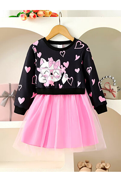 Linikids Kız Çocuk Siyah -Mor Kuromi Tül Elbise