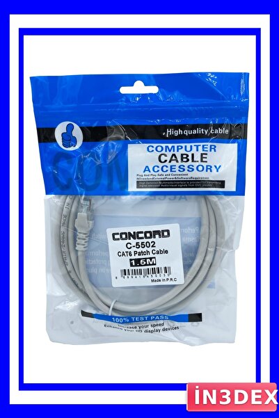 İN3DEX كابل توصيل إيثرنت كونكورد C-5502 CAT6 بطول 1.5 متر