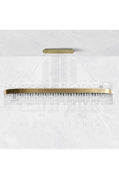 homelight Modern LED crystal chandelier with a 120cm copper band