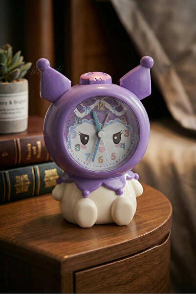 KaktüsKedi Sevimli Karakter Figürlü Alarmlı Çocuk Masa Saati - Dekoratif Eğit...