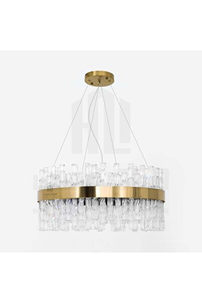 homelight ثريا مودرن ليد كريستال حزام نحاسي 60 سم