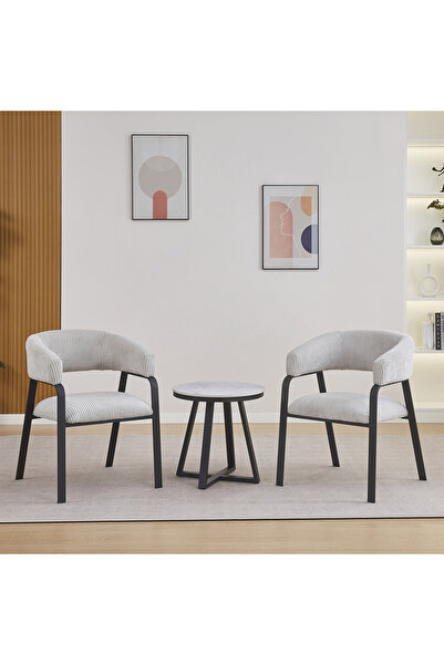 Home Box طقم شاي برشلونة/أميليا NXT 1+2 - أرجل بيضاء لامعة وسوداء