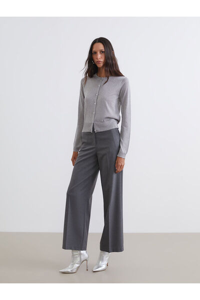 LC Waikiki Lcw Vision Gray High Waist Wide Leg Women's Trousers S6La68Z8