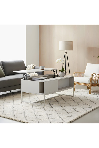 Home Box طاولة قهوة هارينغتون ذات السطح القابل للرفع - لون رمادي داكن