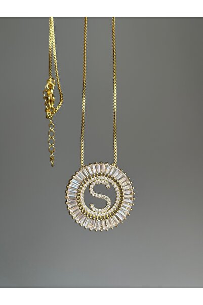 VİP AKSESUARRR KADIN ALTIN KAPLAMA ZİRKON TAŞ GOLD S HARF KOLYE