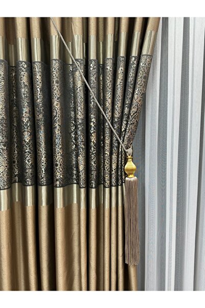 SEILL Panel Backdrop Curtain Satin Mink 1/3 Frequent Pleats (1 Panel)