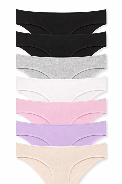 KoNFoRX Panties Women's Regular Waist Bikini, Cotton Stretch Fabric Pack Basi...