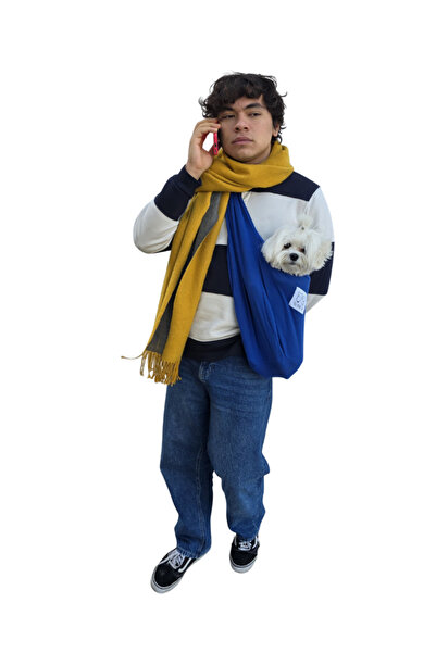 Oli and Lui Saks Mavisi Köpek Taşıma Çantası (Pet Sling – Ana Kucağı)