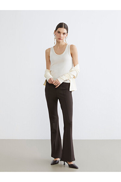 LC Waikiki LCW Vision Kahverengi Ekstra Dar Ispanyol Paça Kadın Pantolon S6JK...