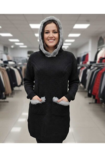 Volupta Knitted sweater with Hooded and pockets