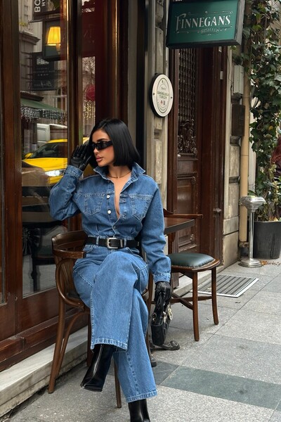 MEECY Zr Model Denim Jeans Overalls