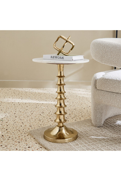 Generic طاولة جانبية من الرخام الأصلي من كافون تون