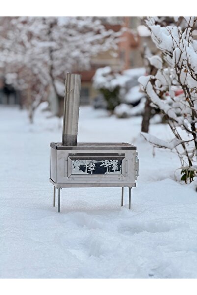 İSPİRİZ Sök-Tak Çelik Kamp Sobası çadır içinde katlanabilir soba