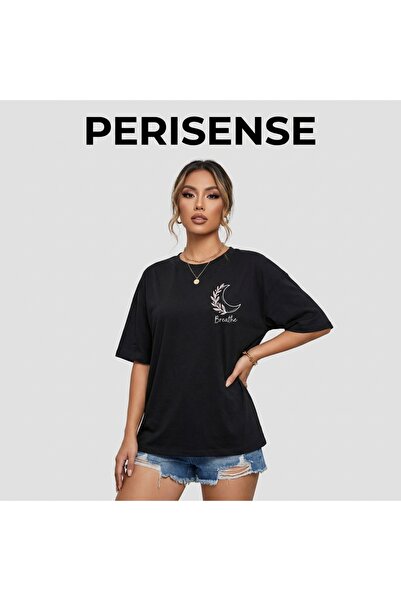 PERISENSE Women's Ai Creative Minimal Printed Premium Combed Cotton Oversized...