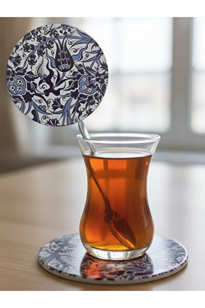 SOSYETEZGAHI Decorative Coasters Set of 6 with Cork Bottom