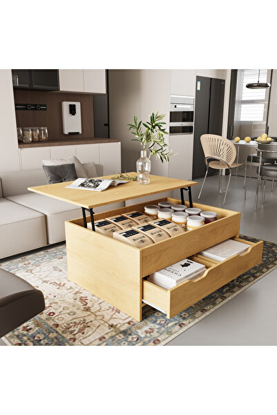 Generic طاولة قهوة موفو روت ذات درجتين ورف