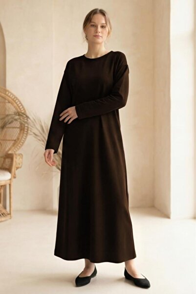 Betimoda Дамска рокля с дълъг ръкав, модална материя и дължина до коляното