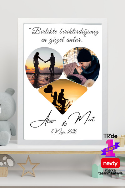 Love Collage – Kişiye Özel Aşk Kolajı | Fotoğraflı, İsimli & Tarihli Anı Tablosu