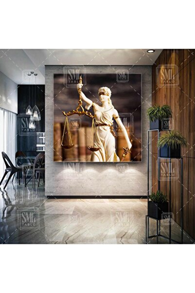 SML TABLO Άγαλμα Χρυσό Λεπτομερές Διακόσμηση Γραφείου Δικαστηρίου Πίνακας ζωγ...