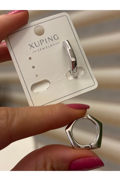 Butik XUping Silver Renk Köşeli Halka Küpe