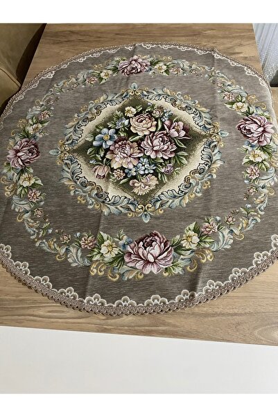MYHOMEGOBLEN Şönilli Coffee Table Cover 95X95 Round