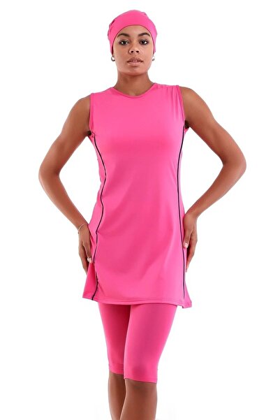 aydenahome ملابس سباحة نسائية محتشمة بتصميم نصف مغلق بدون أكمام مع وسادة صدر ...