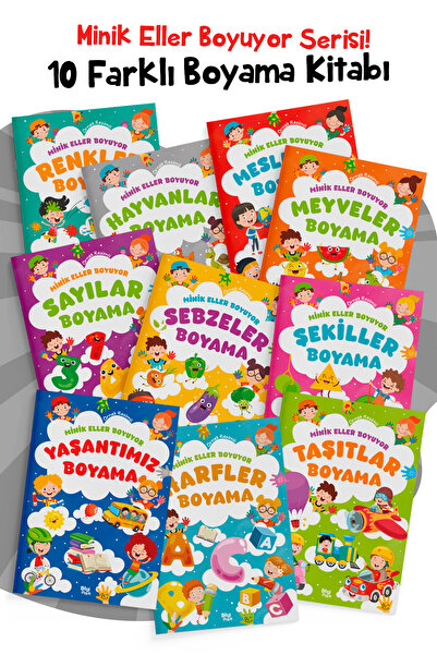 Parodi Yayınları Minik Eller Boyuyor – 10 Kitaplık Set | Örnek Resimli | Okul...