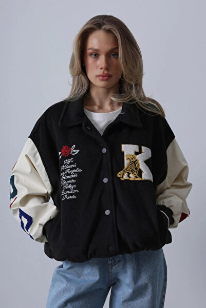 nedo7 Stamped Biker Jacket - Black