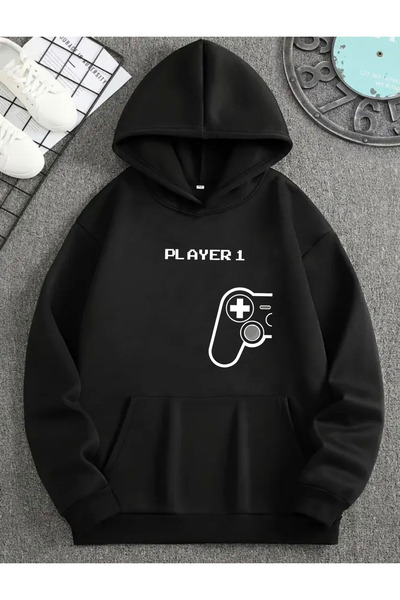 BG BASKI ATÖLYESİ Valentine's Day Gamer Themed Hooded Pair Sweatshirt