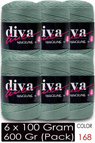 Diva İplik Diva Makrome İpi Kalın (No:4) 168 Soft Mint ( 6 lı Paket )