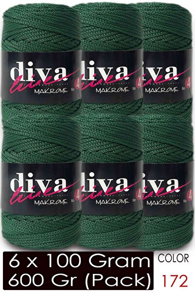 Diva İplik خيط مكرامية ديفا سميك (رقم: 4) 172 (عبوة من 6 قطع)